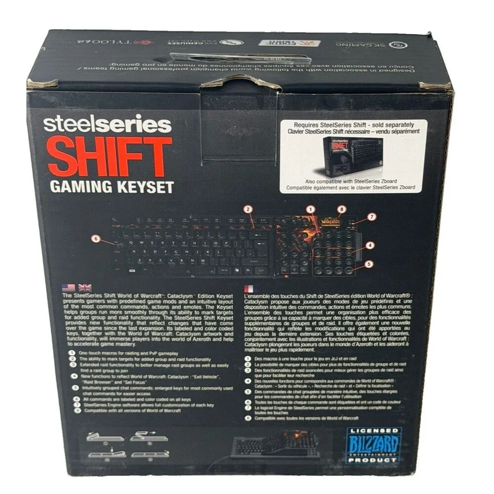 SteelSeries Shift World of Warcraft Cataclysm Keyset Keyboard Overlay WoW